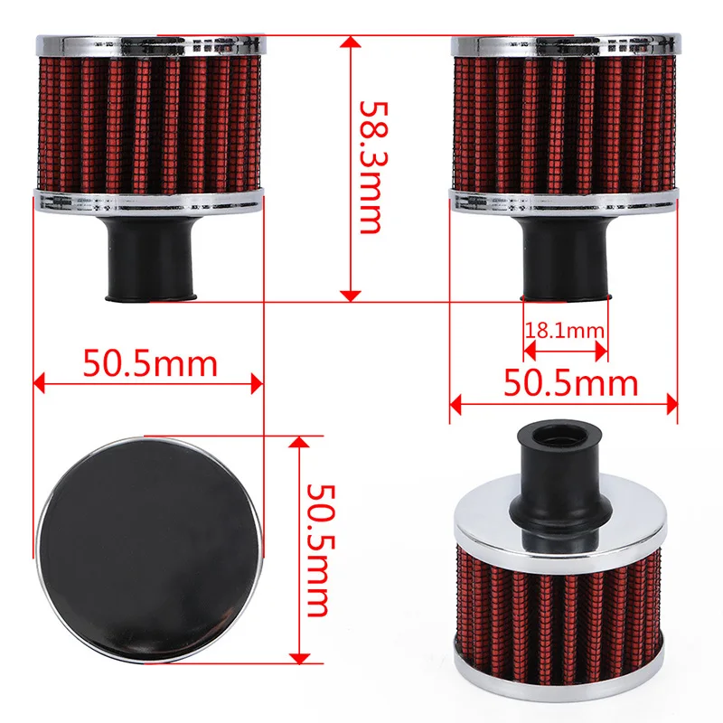 12mm Car Air Filter For Motorcycle Cold Air Intake High Flow Crankcase Vent Cover Mini Breather Filters Universal