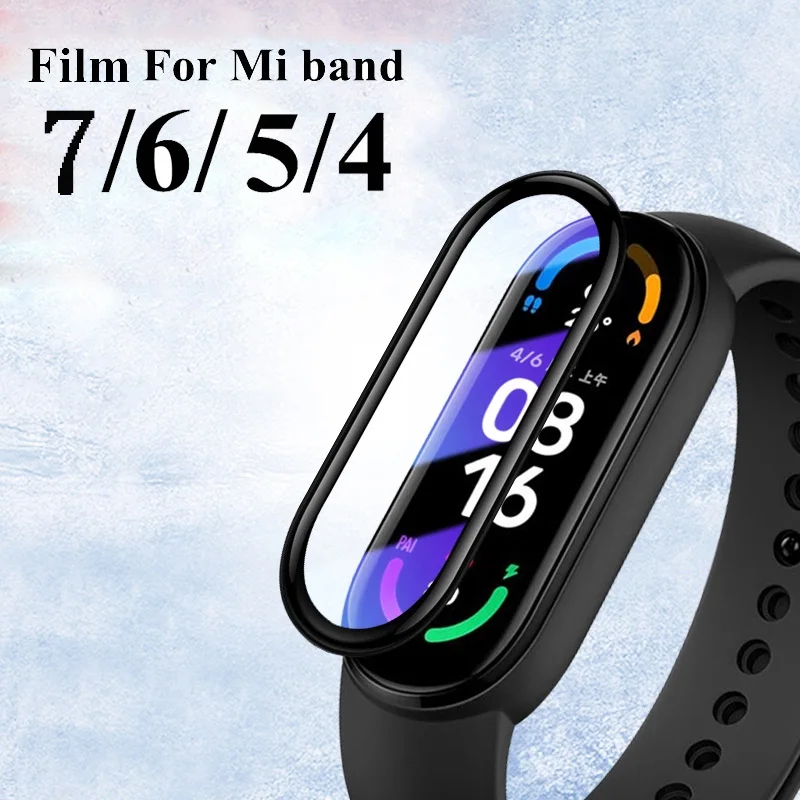 Displays chutz folie für Xiaomi Mi Band 7 6 5 4 Riemen Glas Smartwatch Zubehör Miband5 Miband6 Miband7 für Mi Band 5 6 7 8 Film