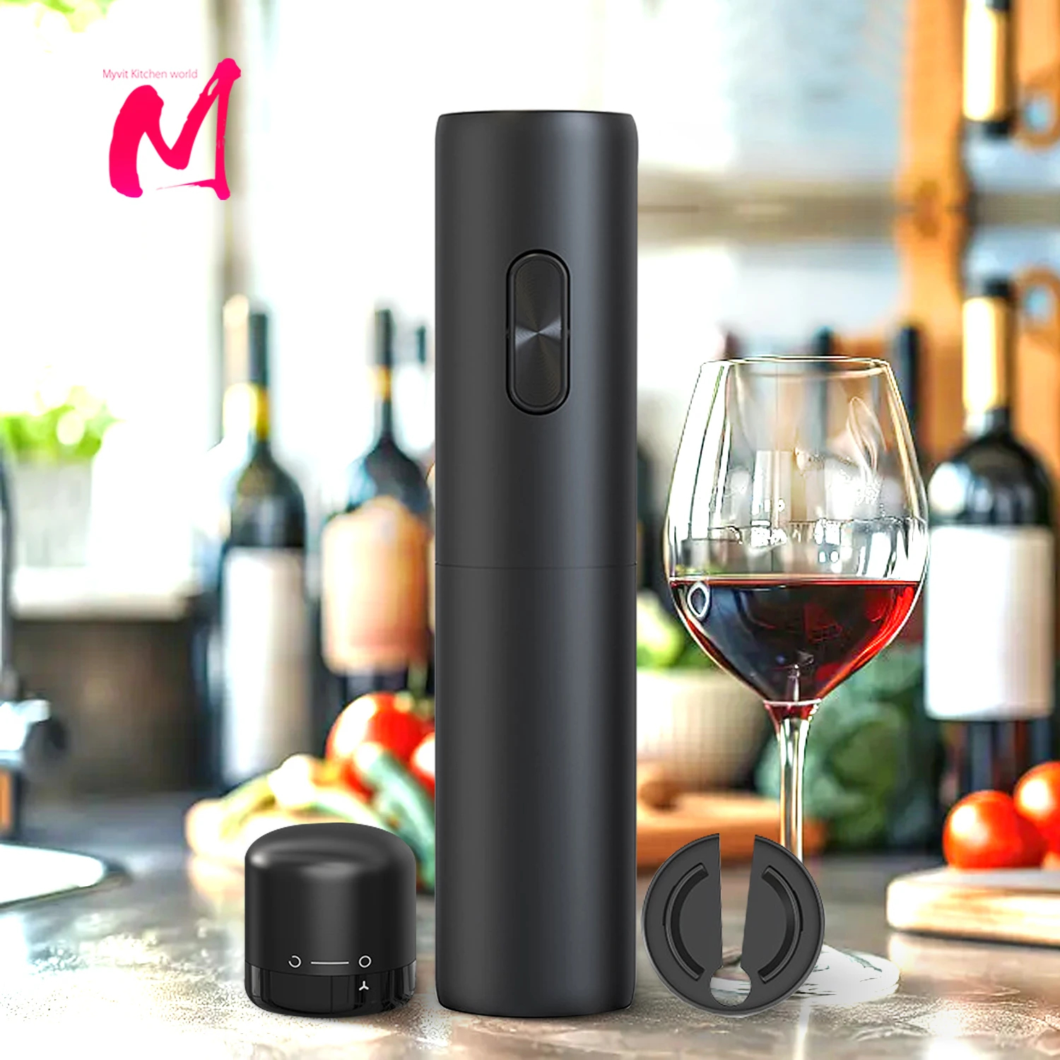 Automatic Electric Wine Bottle Opener - Sleek Corkscrew Kitchen Tool