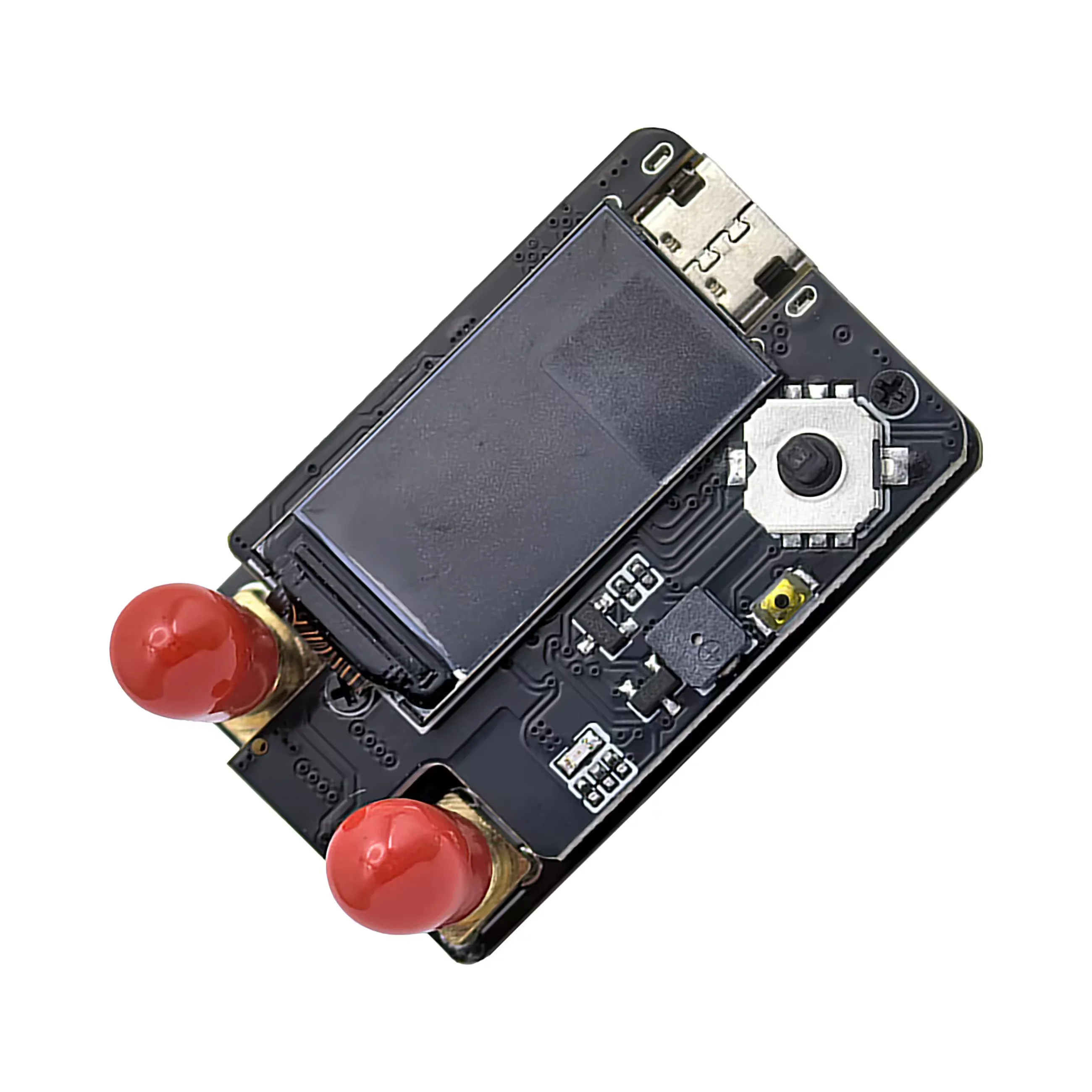 Module VRX double bande 4.9G 5.8G 6.0G installé sur des lunettes FPV, vue latérale