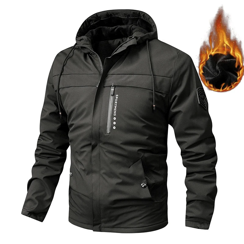 Winter Heren Warme Gewatteerde Jassen Mode Mannen Fleece Gevoerde Thermische Kapmantels Mannen Mountain Ski Windjack Jassen Kleding