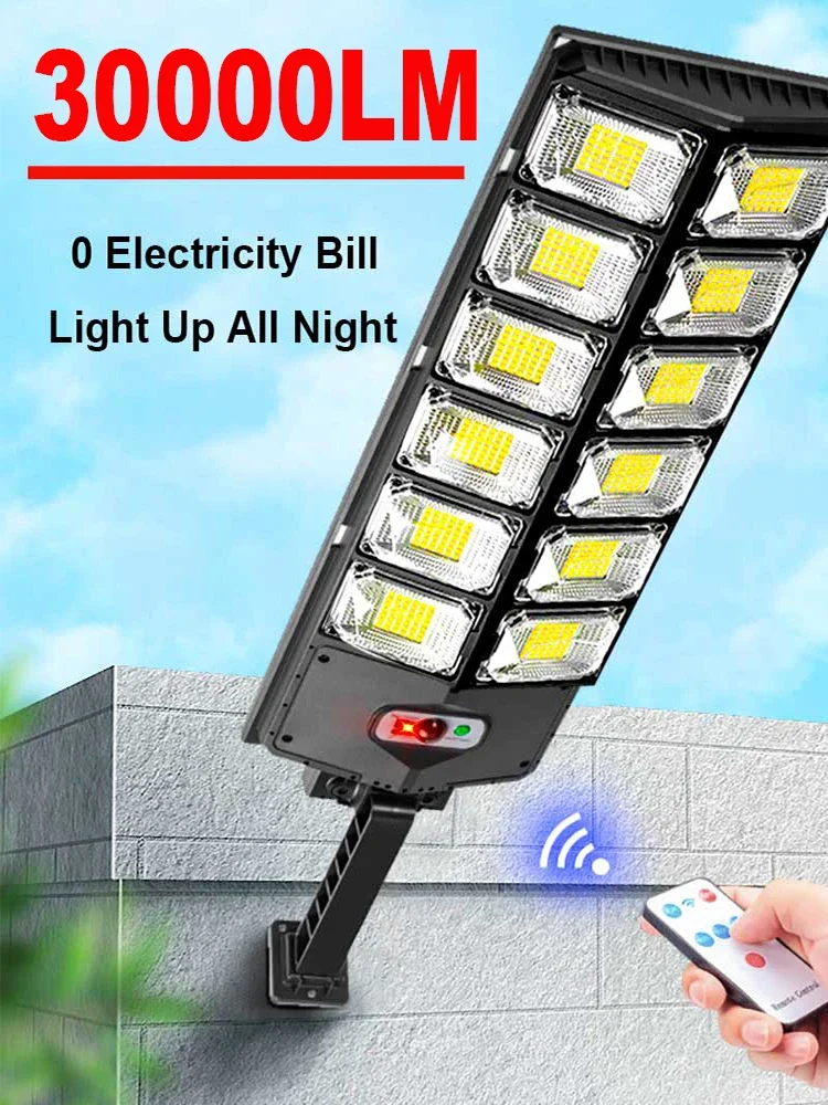 Description Picture 2 of item30000LM 10000mAh Solar Led Light Outdoor Powerful Outdoor Solar Lamp Remote Control Waterproof Flood Light Exterior Wall Lamp