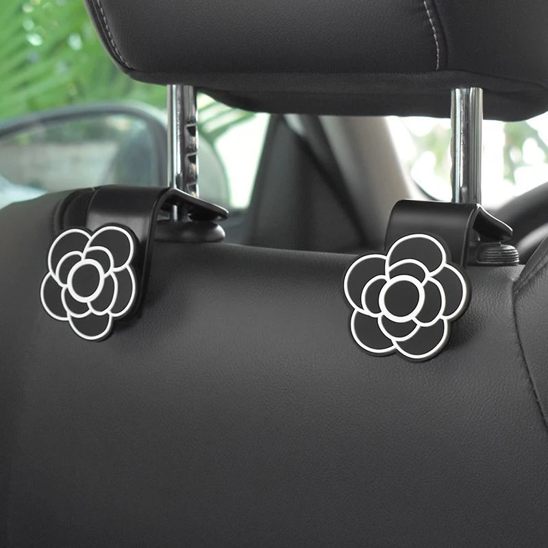 Car Seat Hook Camellia Hanger Organizer Hooks Handbag Masks Universal Car Accessories Data Cables Storage