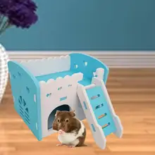 

Hamster Hideout House Double Layers Ventilated Design Cage Accessories Hamster Golden Bear Rat Villa Balcony Pet Supplies