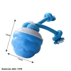 Interactive Jumping Ball Dog Toy - Power Tail Edition (Blue)