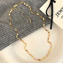 Silver Minimalist Geometric Chain Necklace for Women - Classic Fashion Jewelry & Light Luxury Accessory (NT1112G)