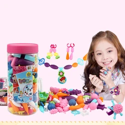 100fun Cuentas de cadena para niños, perlas Pop inalámbricas, juguetes de joyería Manual para niñas, hielo y nieve, destino extraño