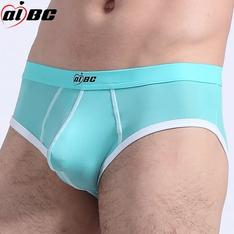 Men Underwear Briefs Intimates Low Waist Seamless U Pouch Wide Anti Rolling High Elastic Ice Silk Loungewear Casual Home Wear