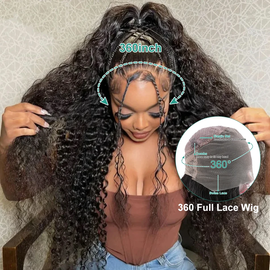 Lace Front Wig Melodie Curly Full 360 40 HD 13x6 220% Deep Wave 13x4 Lace Frontal Brazilian Remy Human Hair