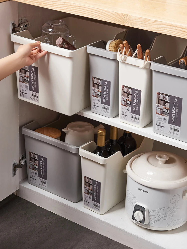 

Cabinet Storage Kitchen Dishes Pans Storage Box Seasoning Storage Box Storage Rack Organizing Basket Goods Storage Case Home