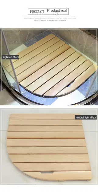010 Non-slip Mold Resistant Bamboo Floor Mat Bathroom Wood Stripe Floor  Doormat Bath Solid Wood Shower Mat - Bath Mats - AliExpress