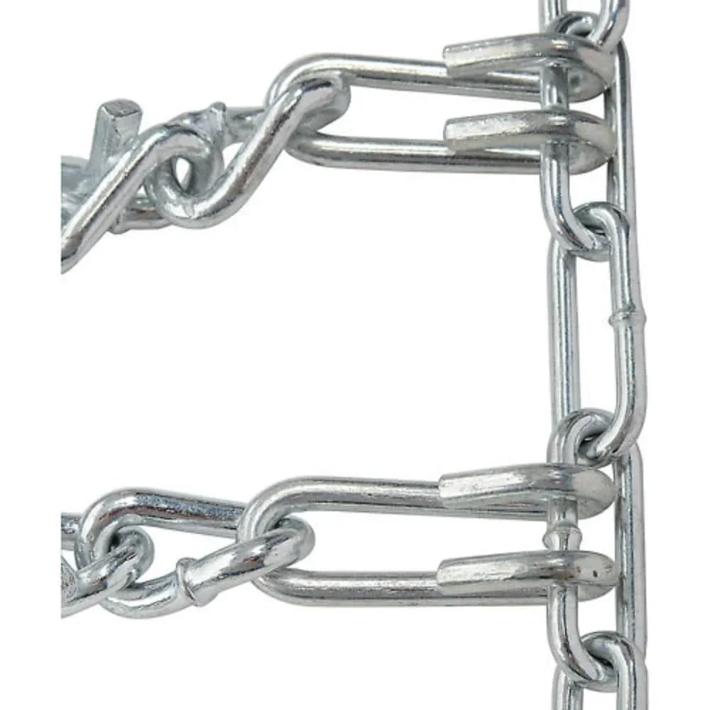 US 4.00x4.80x8, 4.00/4.80x8 in. 2-Link Tire Chains, Replace Peerless 1061556, Zinc Plated Chains, Set of 2