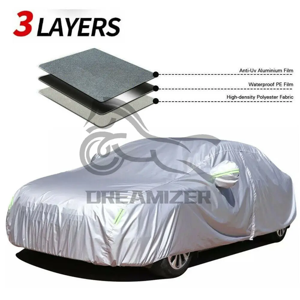 

Universal 3 Layer Car Covers Indoor Outdoor Full Auot Cover Sun UV Snow Dust Resistant Protection Cover Size L/XL/XXL