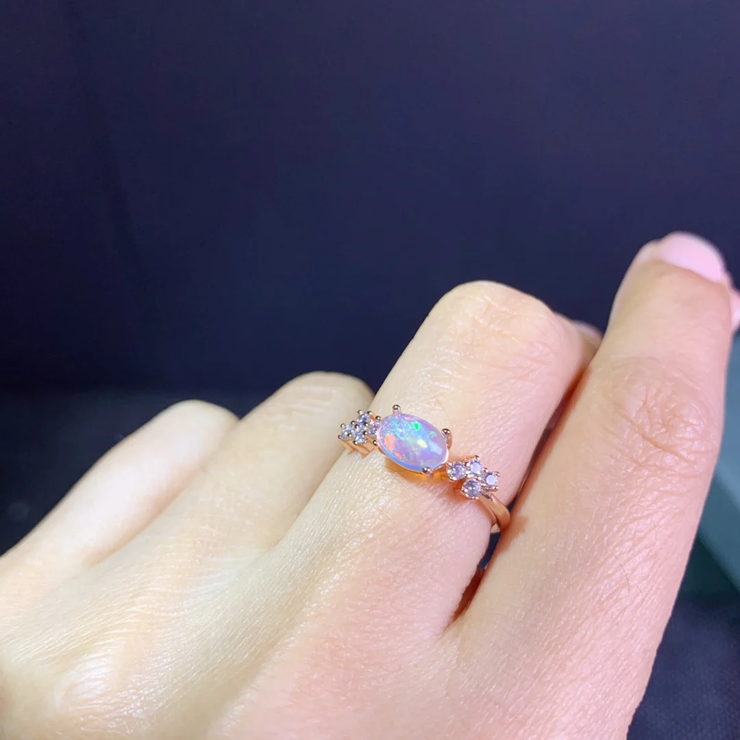 5x7mm Natural Opal Ring with Silver 925 Engagement Rings for Women Fine Jewelry and Natural Gem Stone 5x7mm Natural Opal Ring with Silver 925 Engagement Rings for Women Fine Jewelry and Natural Gem Stone