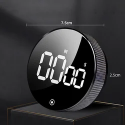 Enhanced Magnetic Digital Kitchen Timer with Rotary Countdown and Stopwatch Function (Black)