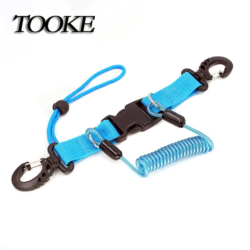 Scuba Diving Snappy Coil springs Camera Lanyard Spiral With Ring Dive Underwater Housing Flashlight Torch diving equipment