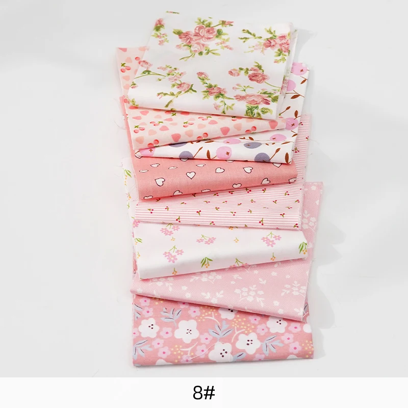 Cotton Patchwork Fabric Rose Print Squares - 25x25cm Quilting Twill for DIY Sewing and Crafts