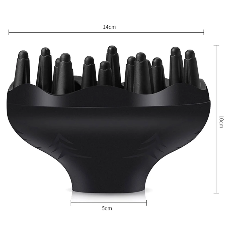 1pc Hair Diffuser Professional Hair Styling Curl Dryer Diffuser Universal Hairdressing Blower Styling Salon Curly Tool Black 6