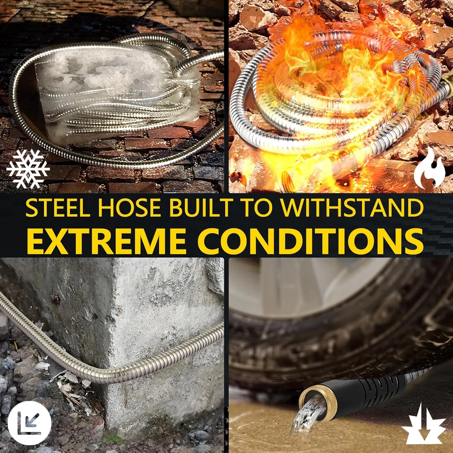 Stainless Steel Garden Hose Flexible Hose High Pressure Watering Pipe For Car Wash Irrigation Accessories Gardens Supplies