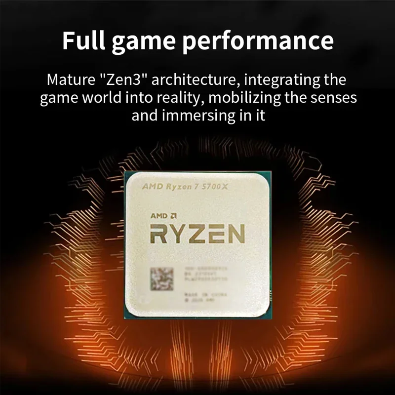 AMD Ryzen 7 5700X R7 5700X Zen3 7nm 8코어16스레드 3.4-4.6GHz 32MB L3 언락 CPU DDR4 소켓 AM4 루즈칩 쿨러 미포함