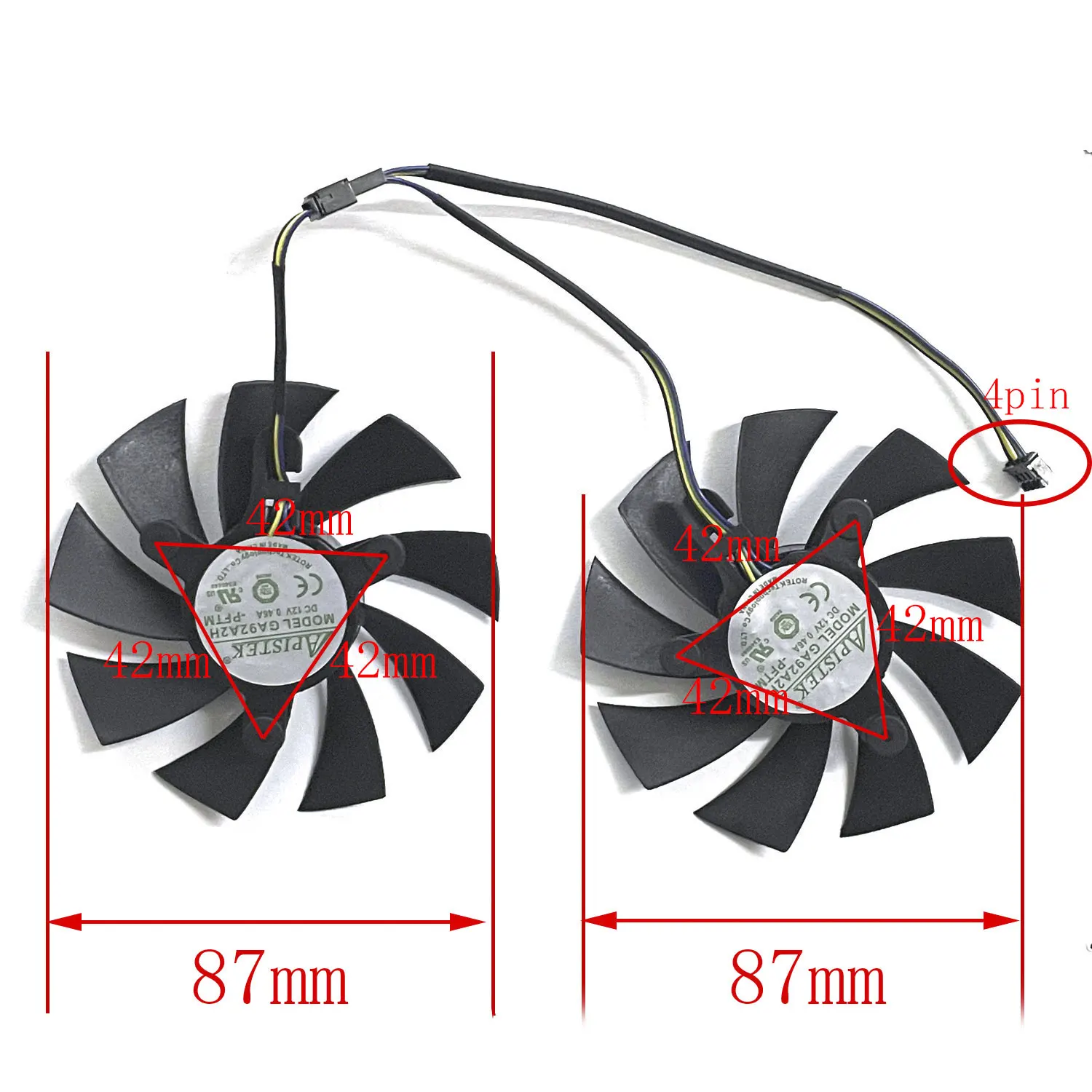 GPU Fan 87MM GA92A2H 0.35A GTX 1660 1660Ti graphics fan for Zotac GeForce RTX 2060 2070 SUPER Mini Video Card Cooling Fan