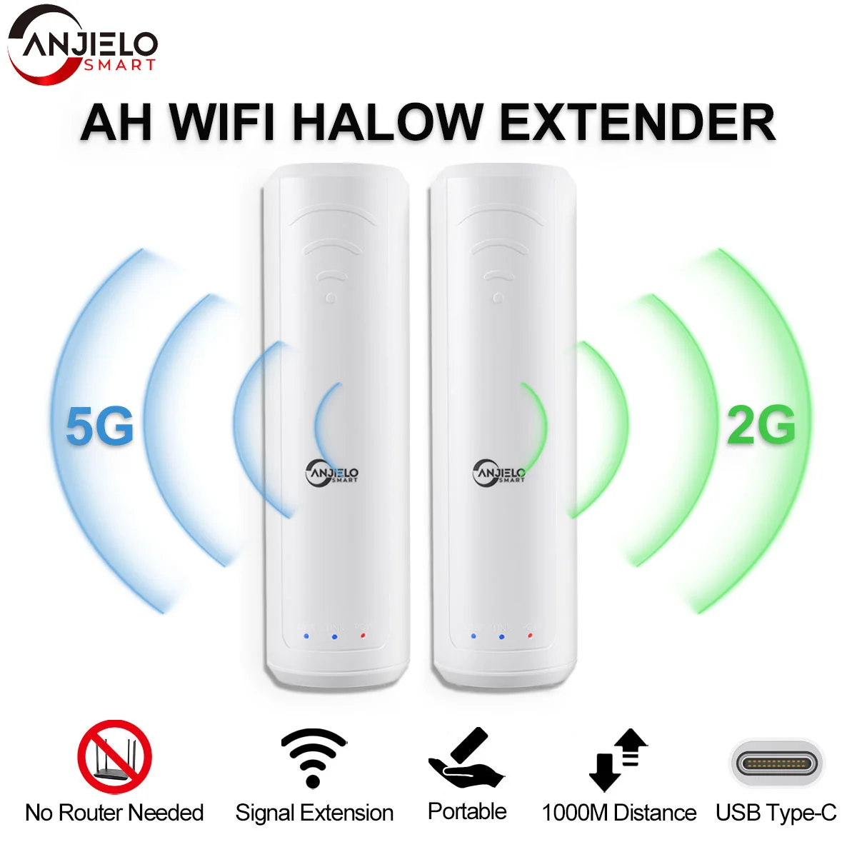 5G Ad Alte Prestazioni Stabile 2.4G Dual Band Home Office Outdoor Farm Range Wifi Halow Extender Amplificatore Portatile A Lunga Distanza