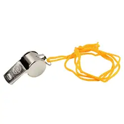 Silbato de acero inoxidable para árbitro, herramienta de porristas para entrenamiento de fiesta, fútbol, baloncesto, deporte, Rugby, Metal con cuerda