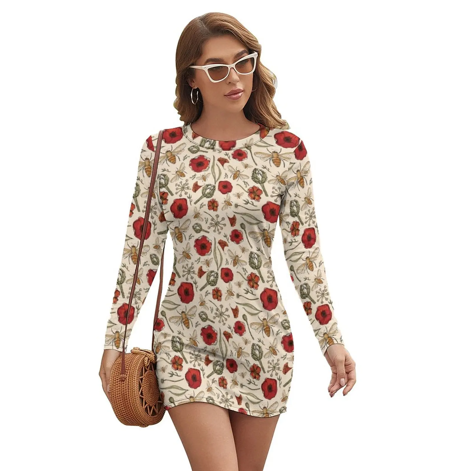 

Bees Long-sleeved Dress elegant evening dresses for women 2024 women's evening dress 2024 dress