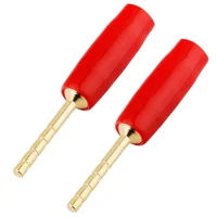 20PCS 2mm Gold Plated Screw Type Small Banana Plug Pin Audio Speaker Cable Connector Copper Straight Male Connector 3