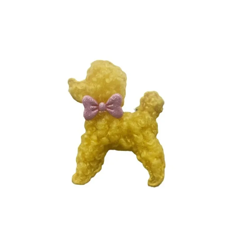 Cute Teddy Velvet DIY Handmade Children Hair Clips Plush Doggie Bow Knot Hair Ties Accessories Hairbands Storage Box