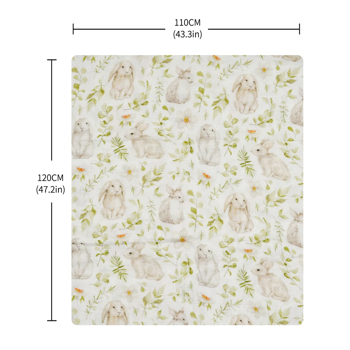 Elinfant Digital Print Bamboo Cotton Muslin Swaddle Blankets Newborn Baby Wrap Receiving Blanket 2