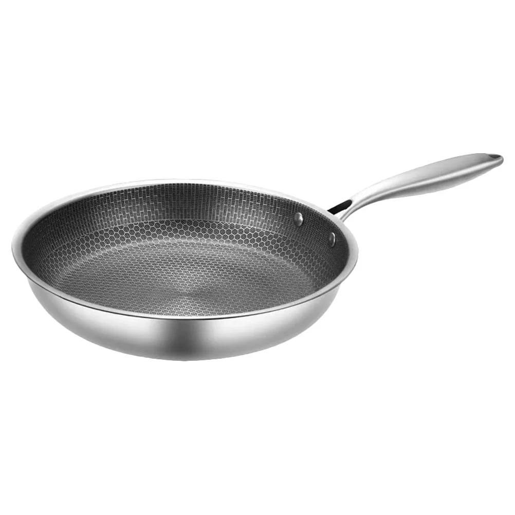 

Stainless Steel Frying Pan Kitchen Skillet Egg Frying Pan Non-Sticky Cooking Pan Honeycomb Frying Pan Kitchen Accessories