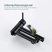 ก๊อกน้ำฝักบัวแบบด้านสีดำ น้ำร้อนน้ำเย็น 2 ทาง ฝักบัวมือถือ หัวฉีดแบบหมุนได้ ก๊อกน้ำห้องน้ำติดผนัง 5