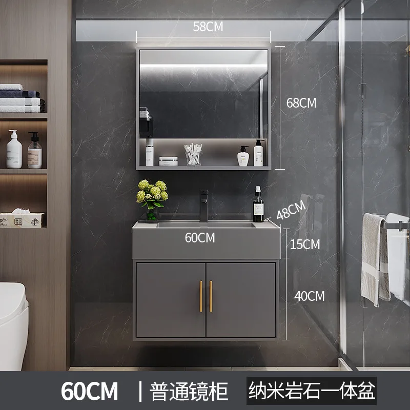 Manufacturers direct bathroom cabinet combination simple solid wood one basin face wash basin toilet washing table bathroom 2
