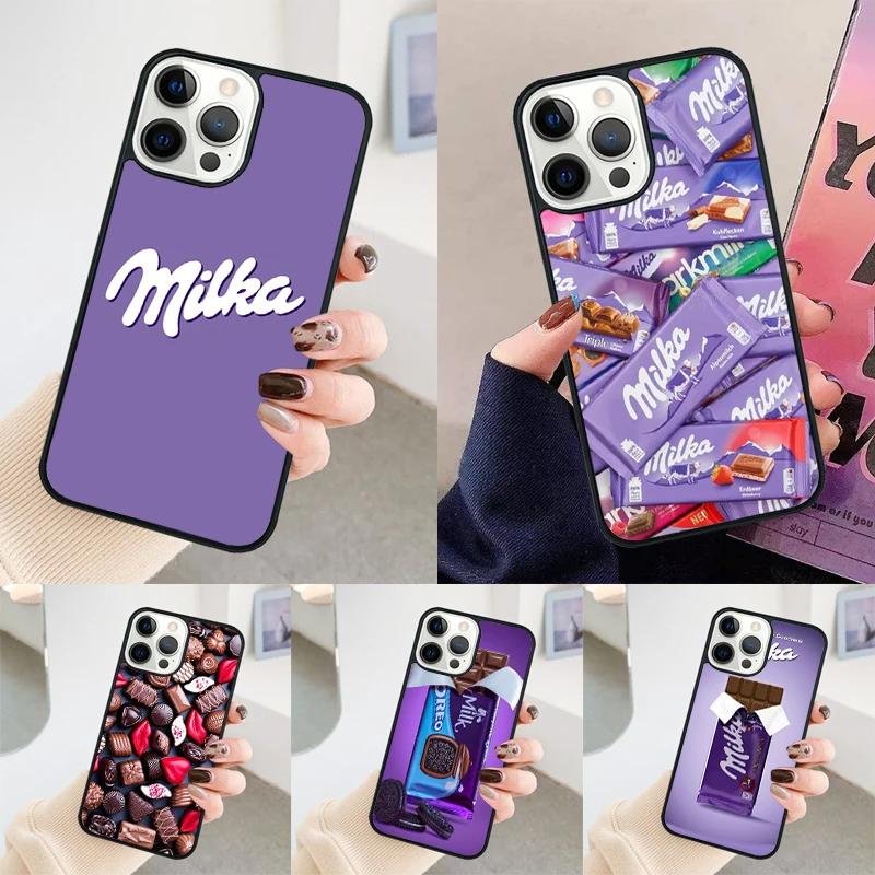 Milka-funda de teléfono para iPhone, carcasa de Chocolate para iPhone 14, 15 Pro Max, SE 2020, XS, XR, X, apple 11, 12, 13 Pro Max, Mini 7, 8 Plus