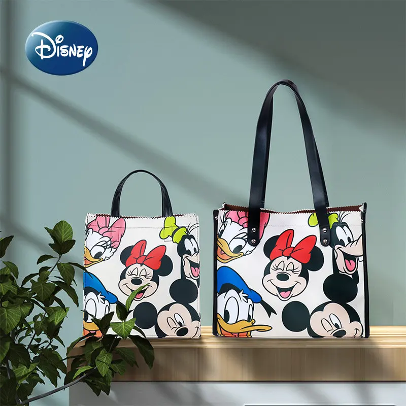 

Оригинальная новая женская сумка Disney с Микки Маусом, роскошный брендовый модный саквояж на плечо с мультяшным рисунком, Вместительная женская сумка