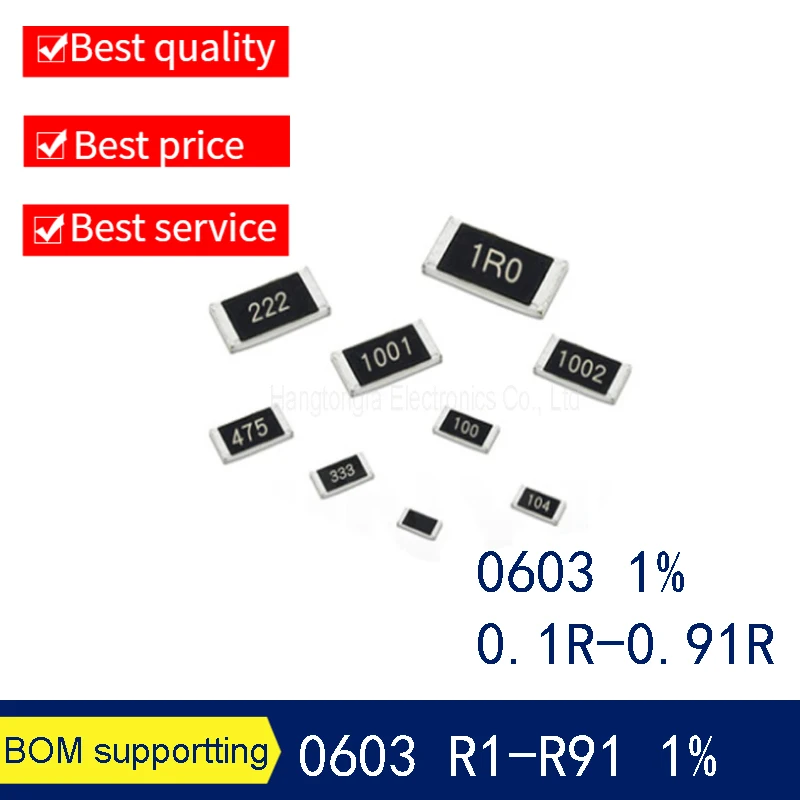 5000PCS 0603 1% F 1/10W SMD RESISTOR R1-R91  0.2R R22 R3 0.47 R 5.6R 0.7R  R82 R91 100 mR A REEL  Low Resistance Value  NEW