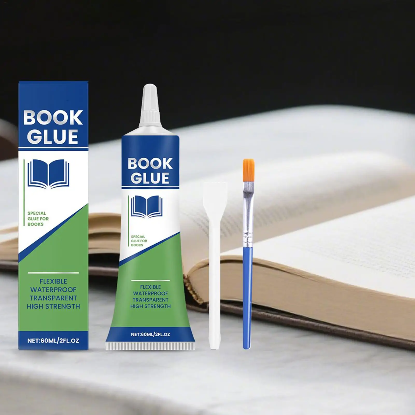 กาวเข้าเล่มหนังสือ 60 มล. กาวใสซ่อมหนังสือกระดาษ กาวซีลแบบยืดหยุ่น งานฝีมือกระดาษ DIY หนังสือ 3 มิติ เครื่องเขียนนักเรียน กาวติด 1
