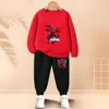 2025 Autumn Kids Spiderman Hoodie & Pants Set – Boys Pullover Two-Piece Casual Tracksuit 3