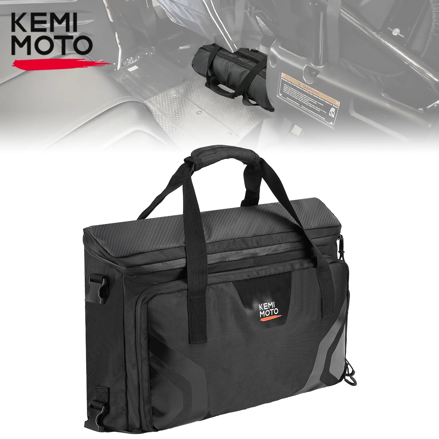 KEMIMOTO UTV 1680D Oxford Fabric Under Seat Storage Bag #0SL77-HL8-A00 Compatible with Honda Pioneer 1000-6 Deluxe Crew 2023 humble crew rectangular brown storage fabric ottoman bench