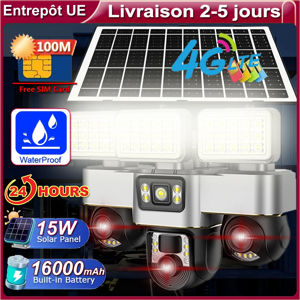 3 caméras solaires PTZ 4G Protection de sécurité à domicile intelligente détection humaine moniteur de Surveillance alerte Push Solaire puissance caméra de vidéosurveillance 1 3 caméras solaires PTZ 4G Protection de sécurité à domicile intelligente détection humaine moniteur de Surveillance alerte Push Solaire puissance caméra de vidéosurveillance 1