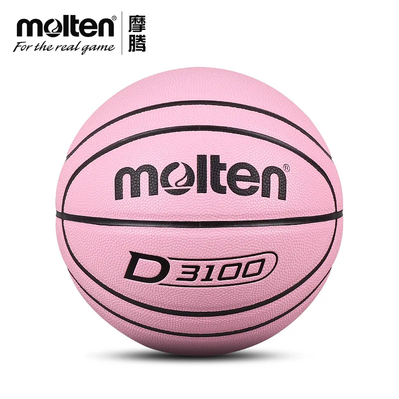 Molten Basketball Ball Official Size 7 Pink Basketball D3100 Soft Wear-resistant PU Outdoor Indoor Training Game Men ﻿