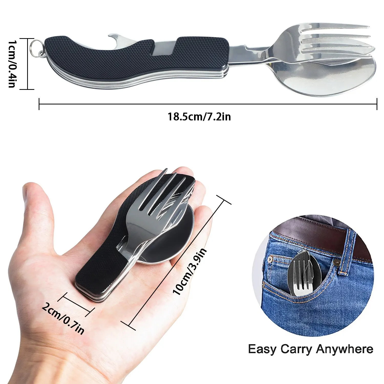 Foldable Tableware Knife Spoon Fork Camping Knife Fork Spoon Combination Tableware Outdoor Portable Multifunctional camping cutlery,portable tableware,portable cutlery