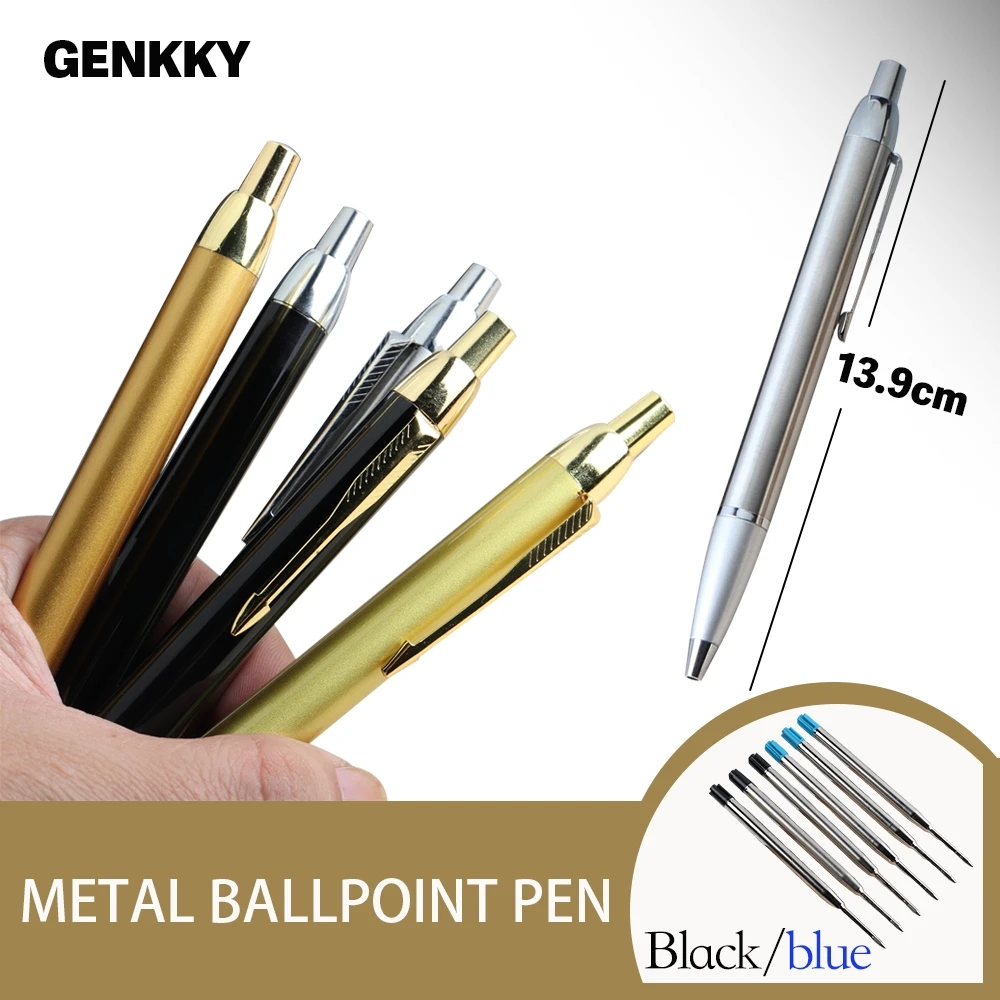 GENKKY Ballpoint Pen Metal Material Press Style Full Metal Ball Pens