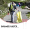 2 Pcs Trash Tongs Gripper Clamp Anti-scald Gloves Grabber Tool Briquette Yard Garbage Stainless Steel Elder 5