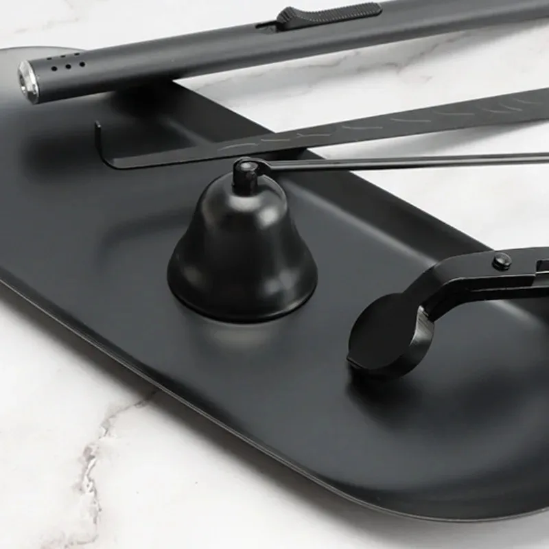 Candle Extinguishing Tool Black Metal Candle Extinguisher Wick Trimming Scissors/hook/candle Tray/candle Nursing Tool