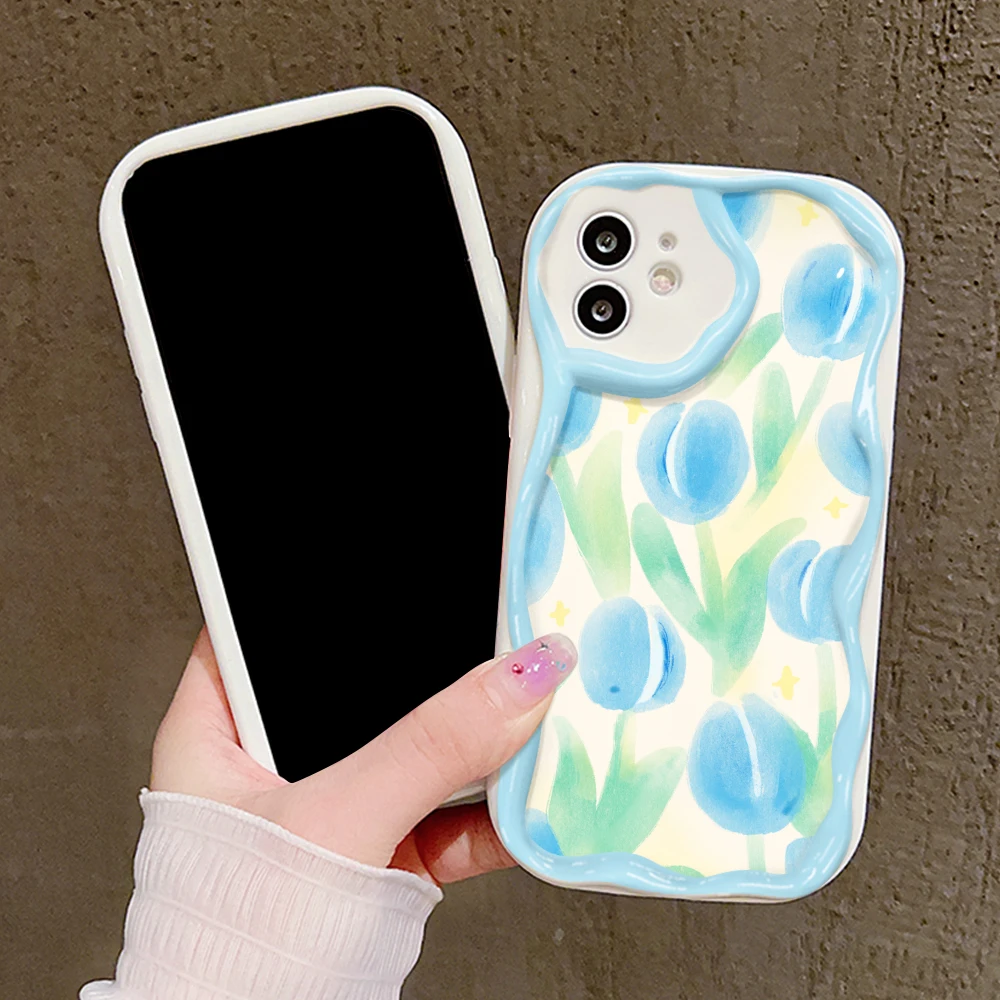 Phone Case With Heart And Flower Pattern For Apple Iphone_voghion.com