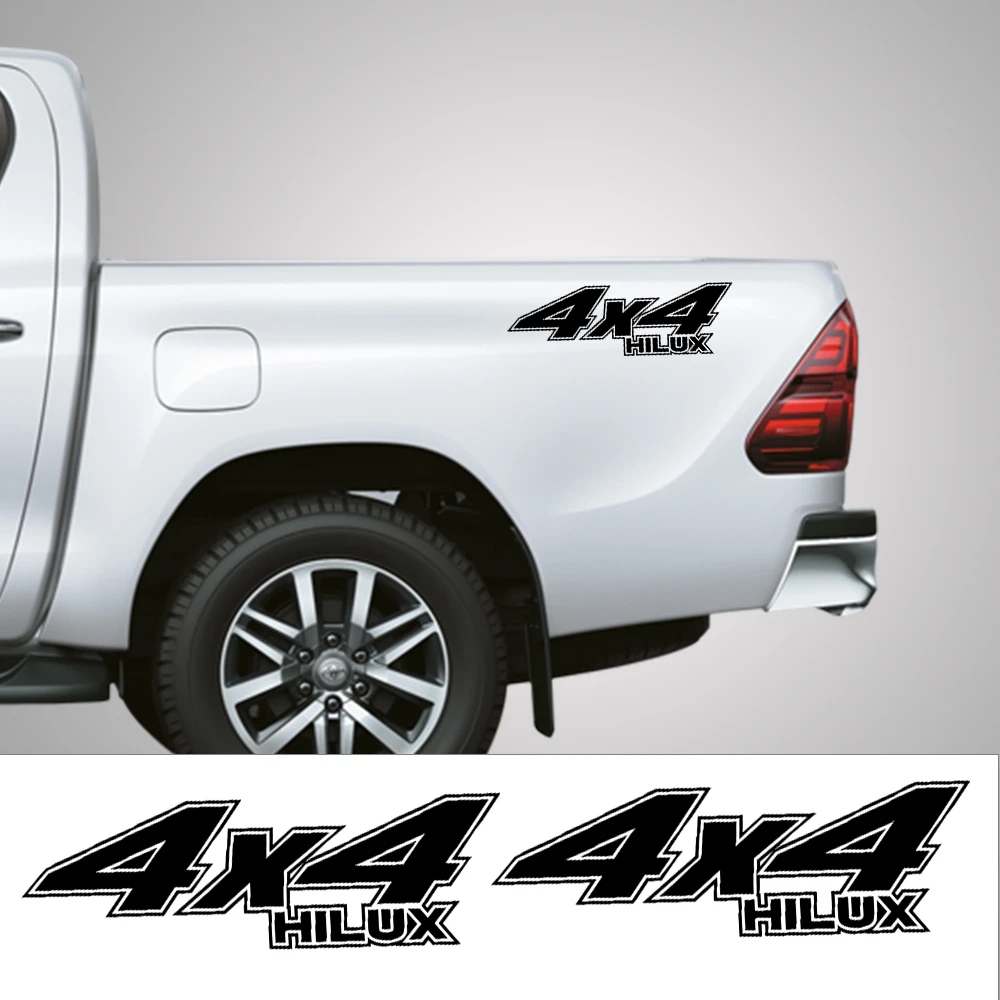 Pegatinas para puerta trasera de coche Toyota Hilux Off Road 4x4, lateral para camioneta, pegatina de vinilo gráfico, accesorios para coche, 2 unids/set por juego|Pegatinas para - AliExpress