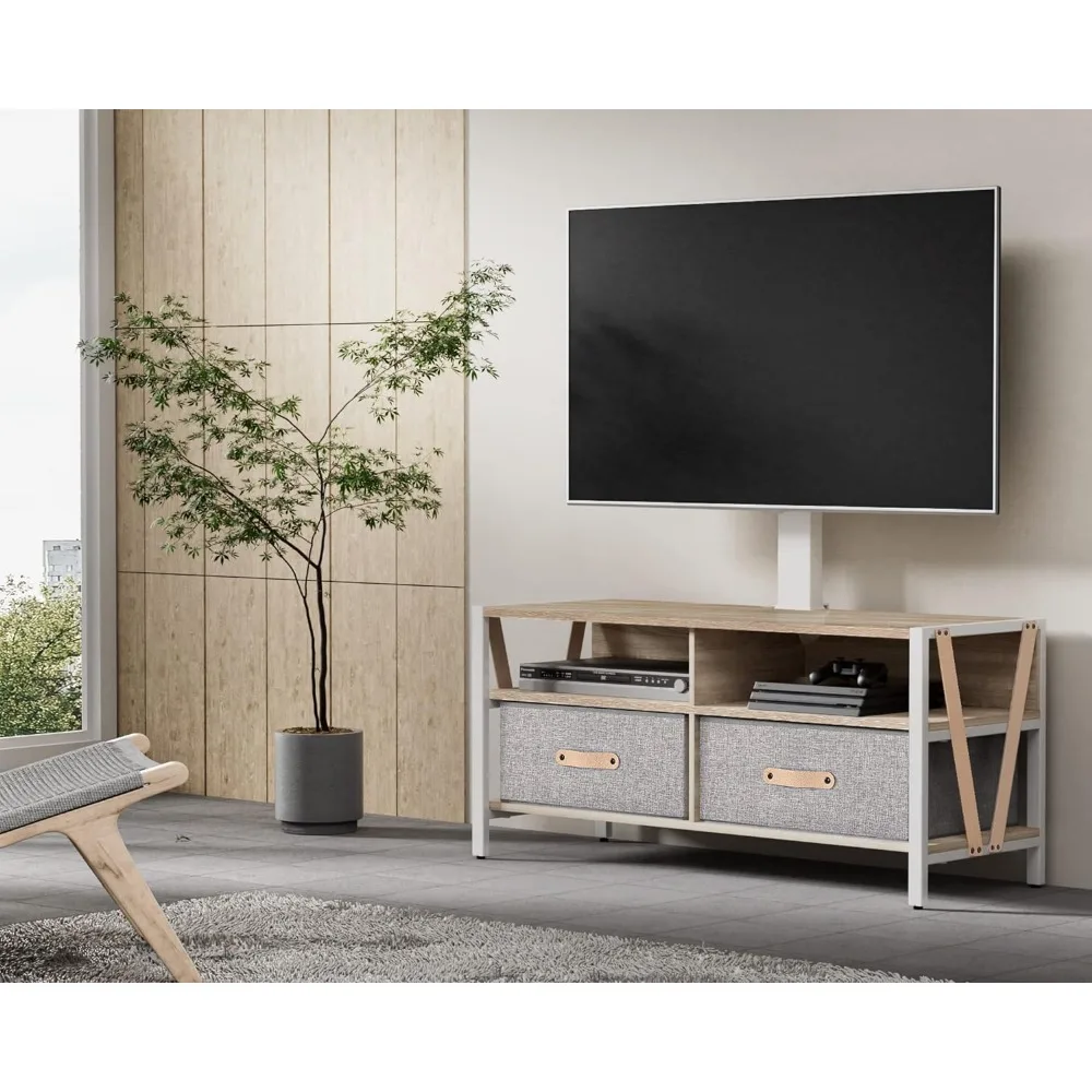 

Wall TV Stand with Mount for 37-75 Inch TVS, Television Stands with Storage, Removable Fabric Drawers, Wall TV Stand