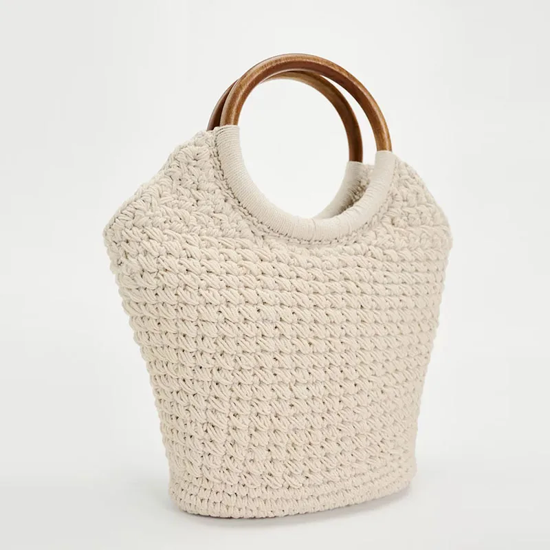 Women Hand Woven Shoulder Bag Solid Color Vacation Straw Handbag Hollow Woven Braid Bag Female Travel Commute Shoulder Bag